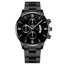 Fashion Mens Sports Watches Luxury Men Stainless Steel Quartz Wrist Watch for Man Business Casual Leather Watch часы мужские