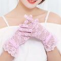 Women&#39;s Sexy Guantes Transparentes Dot Print Black White Mesh Tulle Gloves Female Club Prom Party Dancing Dress Glove