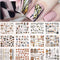 12 Designs Nail Stickers Set Mixed Floral Geometric Nail Art Water Transfer Decals Sliders Flower Leaves Manicures Decoration