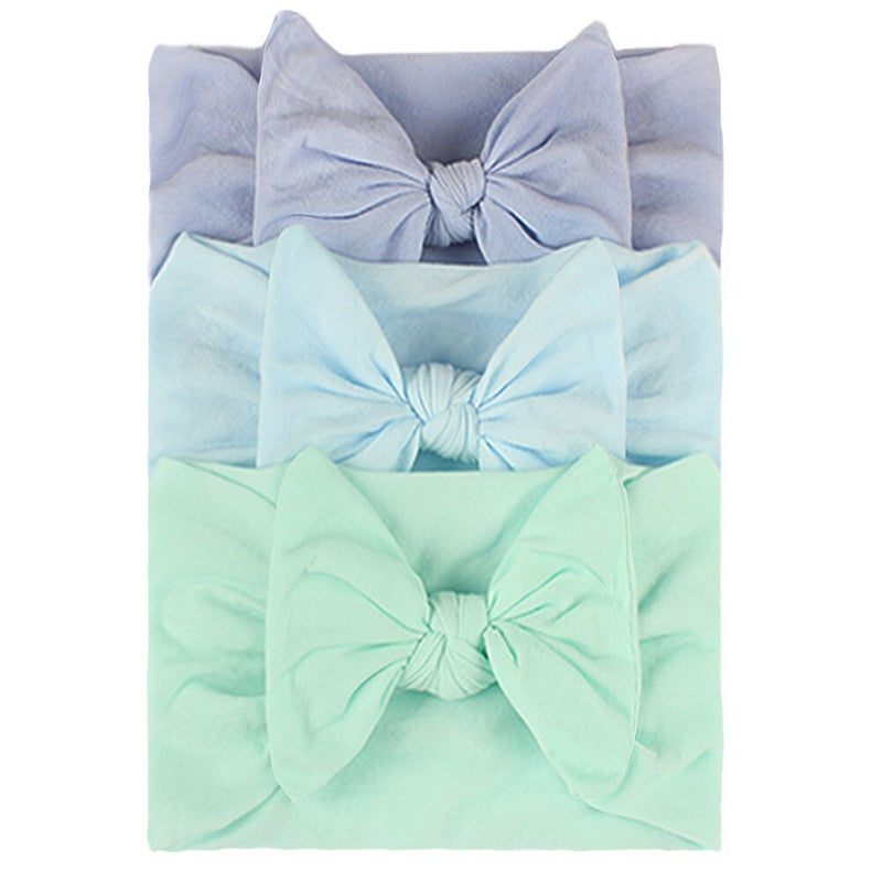 3/4/5/6Pcs/set Cute Bowknot Baby Headband Turban Solid Color Newborn Baby Girls Elastic Hair Bands Soft Nylon Hair Accessories