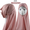 Women Muslim Instant Chiffon Hijab With Cap Underscarf Bonnet HIjabs  Scarf Islam Headscarf Headwrap Turbante