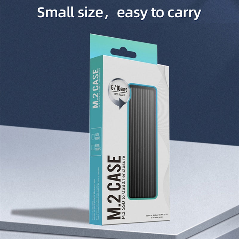 Dual Protocol M2 NVMe/SATA SSD Case 10Gbps HDD Box M.2 NVME NGFF SSD to USB 3.1 Enclosure Type-C to Type-A for M.2 Hard Disk