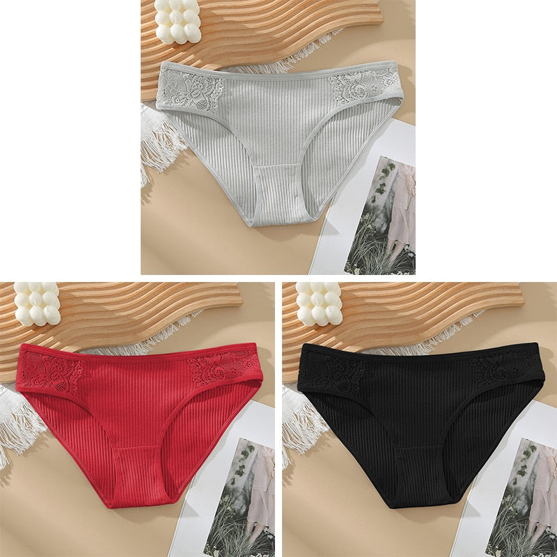 Cotton Panty 3Pcs/lot Solid Women&