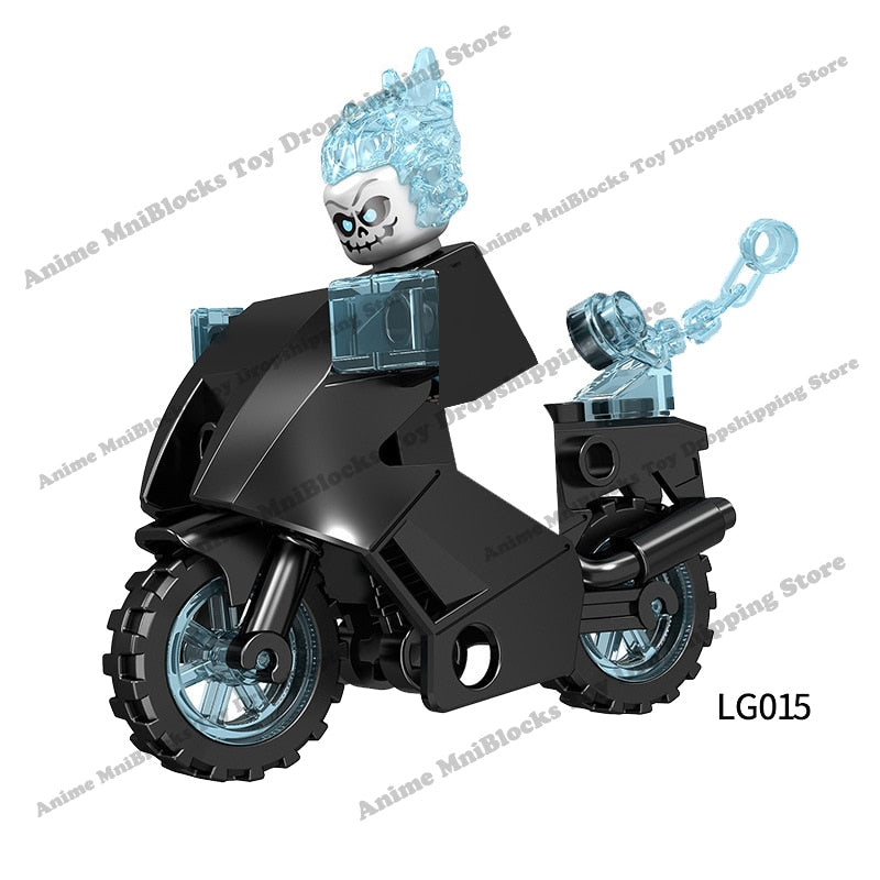 LG1002 Disney Building Blocks Luminous With Motorcycle Plastic mini action toy Figures Children Toys birthday gifts