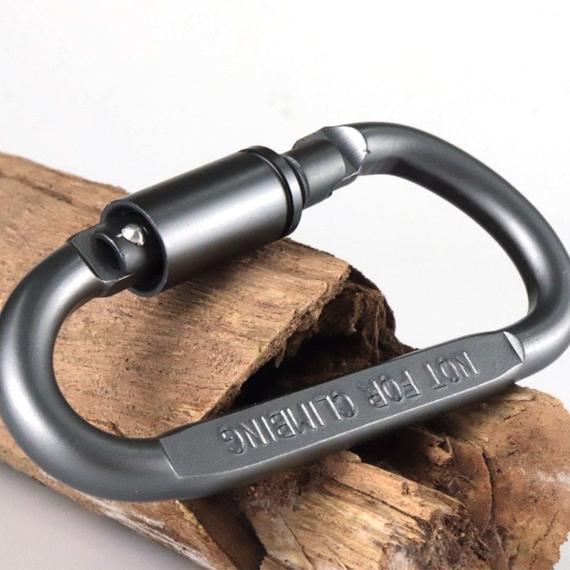 Survival D-ring Locking Carabiner Clip Set Screw Lock Hanging Hook Buckle Karabiner Camping Climbing Equipment