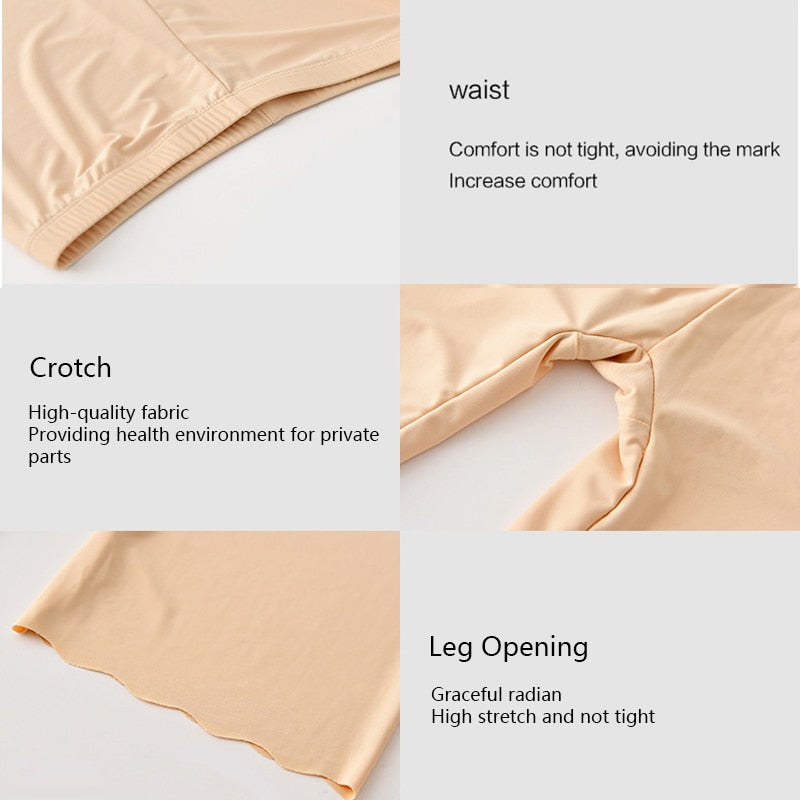 Plus Size Safety Short Pants Summer Women Seamless Ice Silk Boxers For Female Anti Chafing Under Skirt Boyshort Panties 3XL