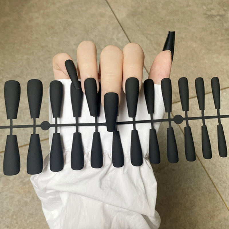 24Tips/Set Matte Super Long Coffin False Nail Artificial Fingernails Fake Nails Nail Beauty Finger Manicure Free Shipping Items