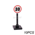 Marumine Traffic Road Sign Light Lamp Block Brick City Street View Accessories Signpost Barrier Speed Limit Indicator Warning