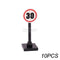 Marumine Traffic Road Sign Light Lamp Block Brick City Street View Accessories Signpost Barrier Speed Limit Indicator Warning
