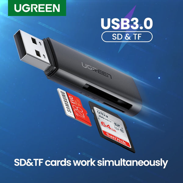 UGREEN Card Reader USB 3.0 to SD Micro SD TF Memory Card Adapter for PC Laptop Accessories Multi Smart Cardreader Card Reader