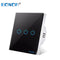 Light Touch Switch Sensor EU Standard Tempered Crystal Glass Panel 4 Color Power 1/2/3 Gang 1 Way 220V Wall Lamp Switches On Off