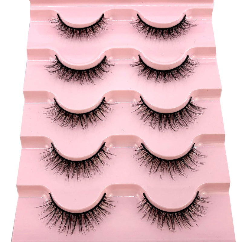 2022 New 5 pairs natural false eyelashes fake lashes long makeup 3d mink lashes eyelash extension mink eyelashes short eyelashes