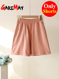 Green Suit Shorts with T-shirt for Women and Top Loose Oversize 100% Cotton Summer Two Piece Set Women Classic Tracksuit Casual