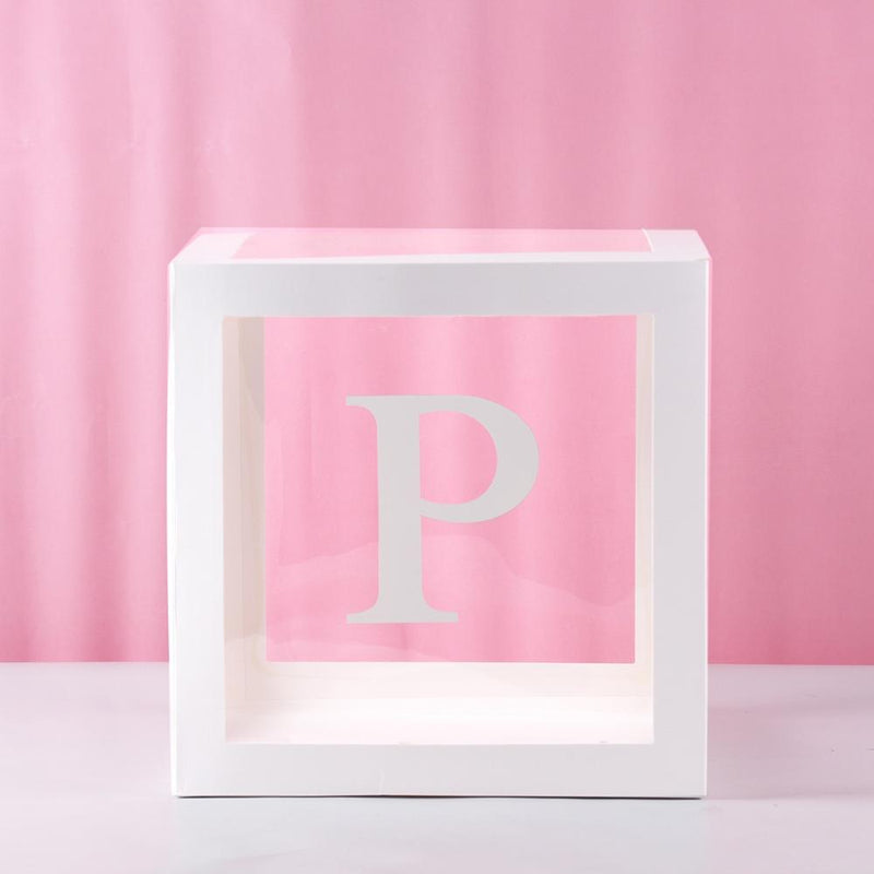 Baby Shower Box Custom Alphabet Name Transparent Balloon Box Birthday Party Decoration Kids DIY Wedding Baby Shower Suppiles
