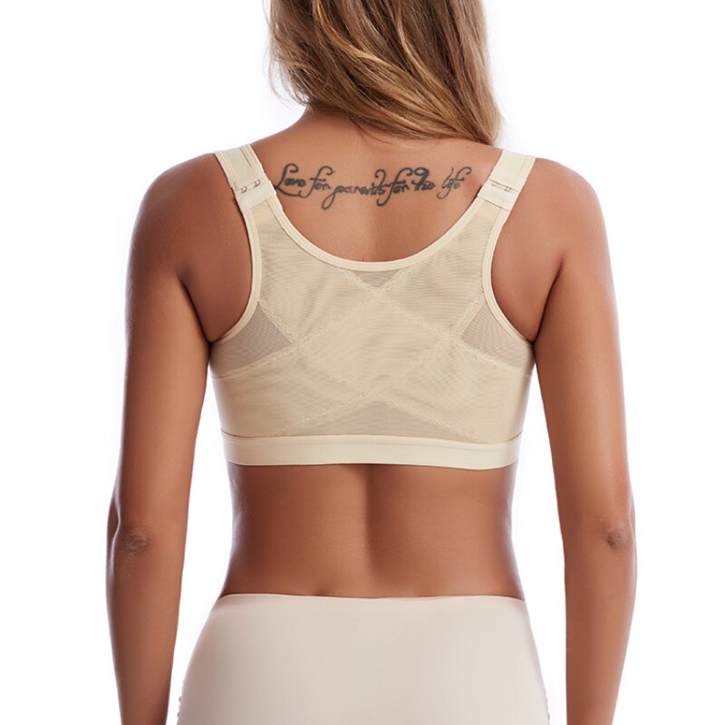 Front Closure Posture Corrector Lift Up Bra Women Push Up Cross Back Underwear Shockproof Sports Support Fitness Vest Bras S-5XL