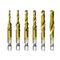 1-6pc M3 M4 M5 M6 M8 M10 Tap Drill Bits 1/4 Hex Shank Machine Hand Taps Titanium Coated HSS Drilling Tap Bits Thread Screw Tools