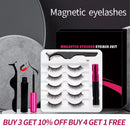 3/5/7Pairs Magnetic Eyelashes False Lashes Repeated Use Eyelashes Waterproof Liquid Eyeliner With Tweezer Makeup Set