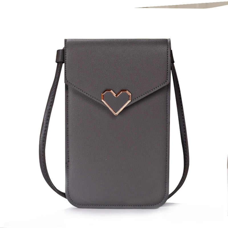 2022 Bag For Women Touch Screen Cell Phone Purse Smartphone Wallet Shoulder Strap Handbag PU Leather Casual Solid Crossbody Bags