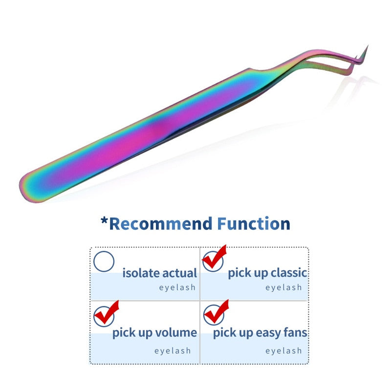 False Eyelash Tweezers For Fake Eyelashes Extensions Individual Curved Strip Lashes Eyebrow Hair Clip Tongs Nail Art Makeup Tool