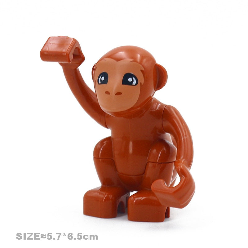 Big Size Building Blocks Cat Dog Pig Rabbit Model Accessories Compatible Bricks Farm Animals Set Assemble Education Toys For Kid