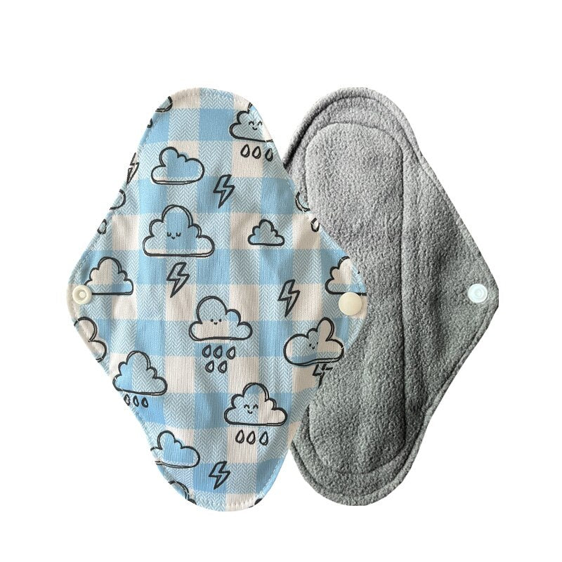 1 Pcs Natural Bamboo Charcoal Sanitary Pads For Normal Reusable Cotton Protection Female Sanitary Napkin