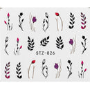 1Pcs Water Nail Decal and Sticker Flower Leaf Tree Green Simple Summer DIY Slider for Manicure Nail Art Watermark Manicure Decor