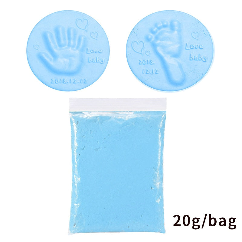 Baby Hand and Footprint Mud Soft Clay Fluffy Material DIY Handprint Footprint Fingerprint Anti-stress Children's Toys