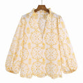 Embroidery Women Blouse Summer 2022 New Fashion Long Sleeve Female Smock Shirt Top Clothing Wears