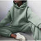 Winter Two Piece Sets Women Tracksuit Oversized Suit 2021 Autumn Trouser Suits Female Sweatshirt Solid Sports Hoodie Sportswear