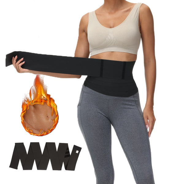 Waist Trainer for Women Invisible Wrap Waist Trainer Tummy Wrap  Waist Trimmer Belt Plus Size Black Adjustable Gym Workout Belt