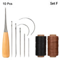 Leather Craft Sewing Kit Waxed Thread Hand Quilting Needles Sewing Awl for Beginner Leather Upholstery Repair, Stitching, Sewing