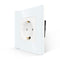 Bingoelec Power Socket,16A EU Standard Electrical Outlet 86mm*86mm White Crystal Glass Panel Wall Socket