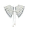 Royal Style Cotton Fake Collar Shawl Wrap Hollow Out Floral Lace Ruffled Trim Necklace Pointed Triangle Lapel Blouse