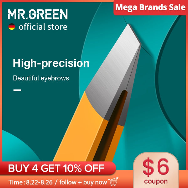 MR.GREEN  Eyebrow Tweezer Colorful Hair Beauty Fine Hairs Puller Stainless Steel Slanted Eye Brow Clips Removal Makeup Tools