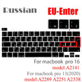 Russian silicone Keyboard Cover Protector for Macbook air13/12 /15/16pro touchbar A1706/A1466A1708/A1990/A1398/A2289/A1932/A2141