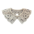 Royal Style Cotton Fake Collar Shawl Wrap Hollow Out Floral Lace Ruffled Trim Necklace Pointed Triangle Lapel Blouse