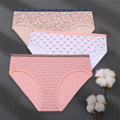 3PCS/Set Women Panties Cotton Underwear Patchwork Cute Design Female Lingerie Underpants Pantys Sexy Briefs Intimates for Girls