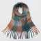 2022 New Women Plaid Scarf Winter Pashmina Shawls Cashmere Thick Wraps Lady Tassel Warm Scarves Rainbow Hairy Bufanda