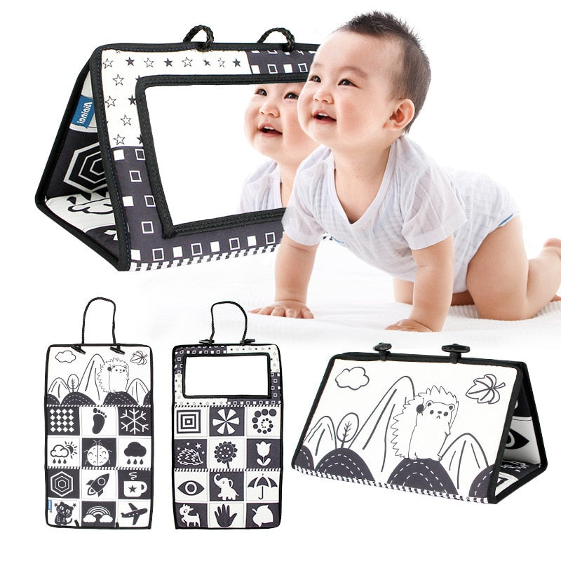 Black White View Back Seat Mirror Baby Car Mirror Safety Seat Headrest Rearview Mirror Baby Facing Rear Ward Car Kids Monitor