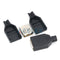 10pcs Type A Male Female USB 4 Pin Plug Socket Connector With Black Plastic Cover Type-A DIY Kits