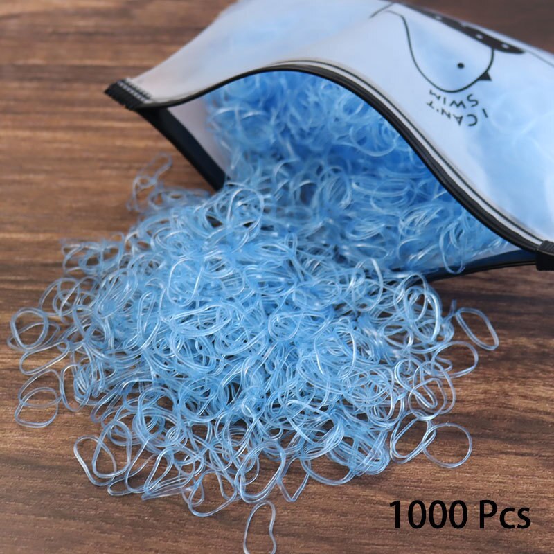 1000PCS Disposable Rubber Band Hairband For Children  Ponytail Hairs Ties Colourful Elastic Hair Bands Baby Hair Accessories