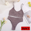 2PCS/Set Women Seamless Bra Panties Set Sexy Stretch Sport Bra Thong Briefs Style Panty Bralette Crop Top Intimates Lingerie Set