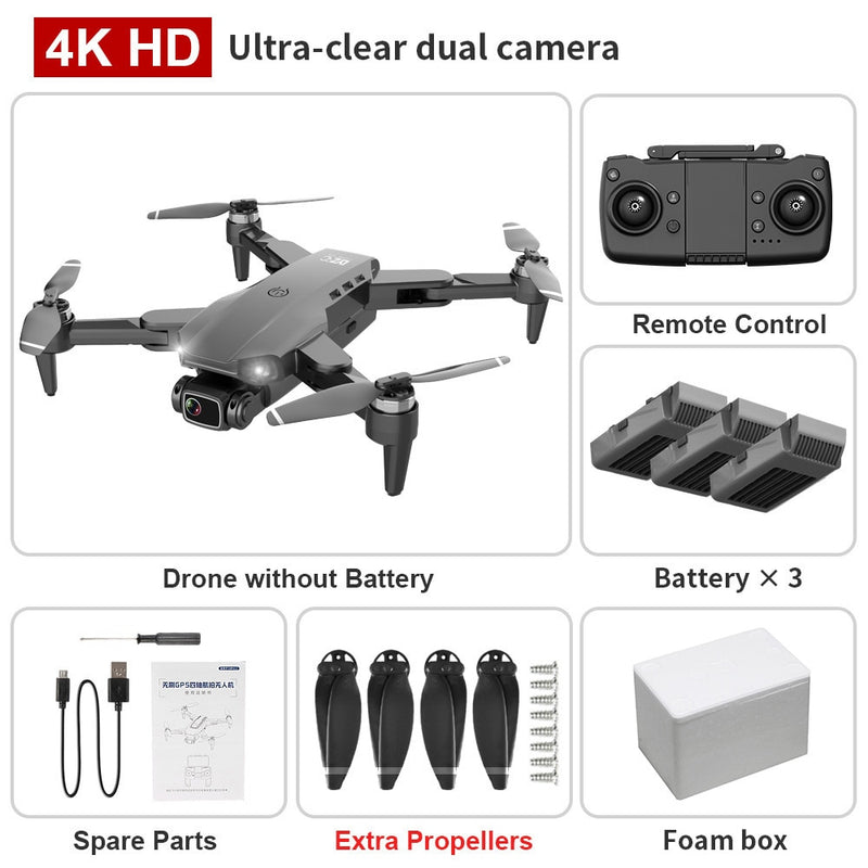 XKJ L900 PRO GPS Drone 4K Dual HD Camera Professional Aerial Photography Brushless Motor Foldable Quadcopter RC Distance1200M