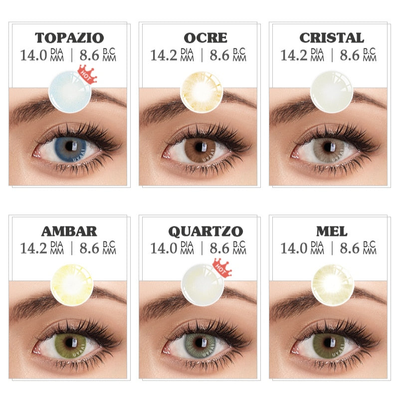 2pcs Yearly Contact Lenses Colored Contacts Beautiful Pupil Natural Contact Lenses for Eyes Color Yearly Cosmetic Contact Lens