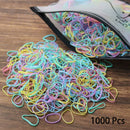 1000PCS Disposable Rubber Band Hairband For Children  Ponytail Hairs Ties Colourful Elastic Hair Bands Baby Hair Accessories