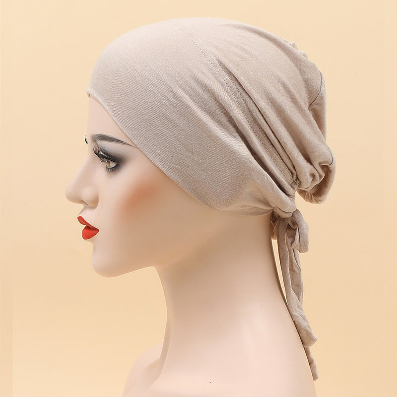 Modal New Soft Under Cap Inner Hijab Cap Stretchy Muslim Women Bandage Underscarf Bonnet Islamic Turban Headband Adjustable