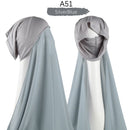 Women Muslim Instant Chiffon Hijab With Cap Underscarf Bonnet HIjabs  Scarf Islam Headscarf Headwrap Turbante