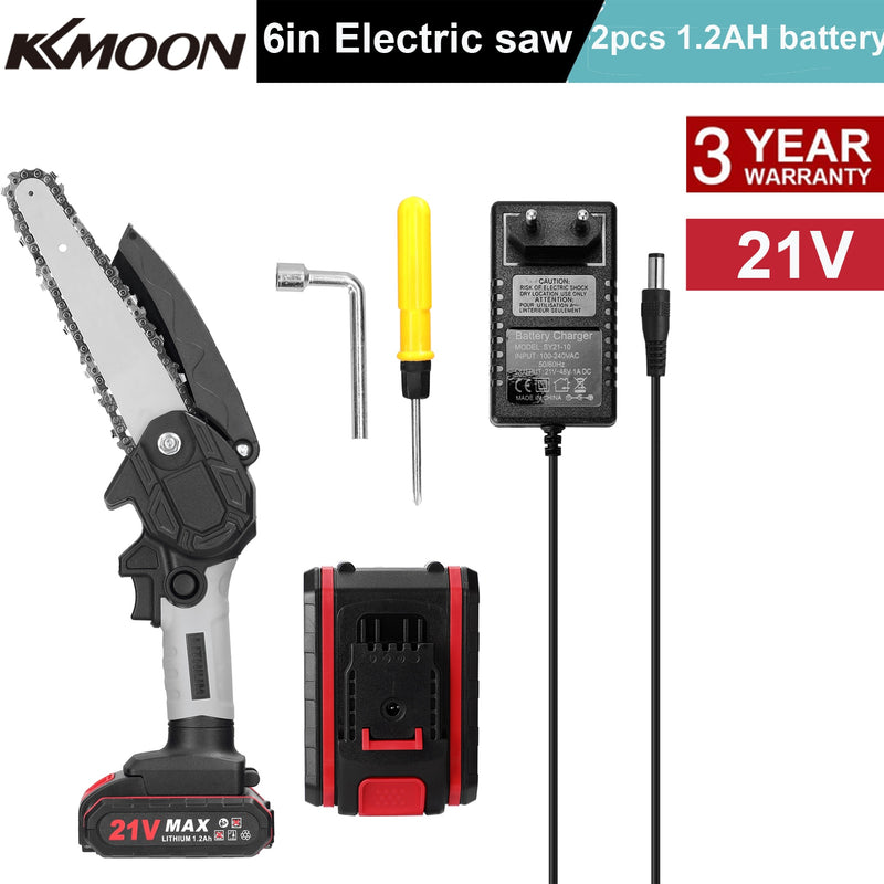 21V/48VF Electric Chainsaw 1/2 Battery Portable Pruning Chain Saw Small Wood Spliting One-handed Woodworking Garden Power Tool