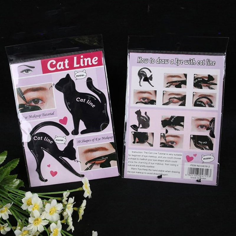 2/4/10 pcs Cat Line Eyeliner Stencils Black Pro Eye Makeup Tool Eye Template Shaper Model Easy To Make Up Simple Tool Set Guide