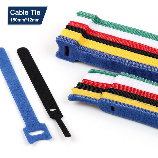 10/30/50/100PCS Releasable Cable Ties Colored Plastics Reusable Cable ties Nylon Loop Wrap Zip Bundle Ties T-type Cable Tie Wire